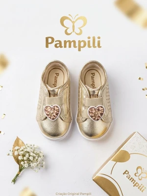 TENIS PAMPILI POM POM DOURADO 108163 