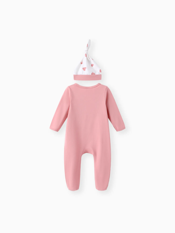 macacão bebê 2 peças coração estampado RN