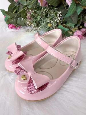 Sapatilha Doce Pé - Rosa Claro Laço com Glitter