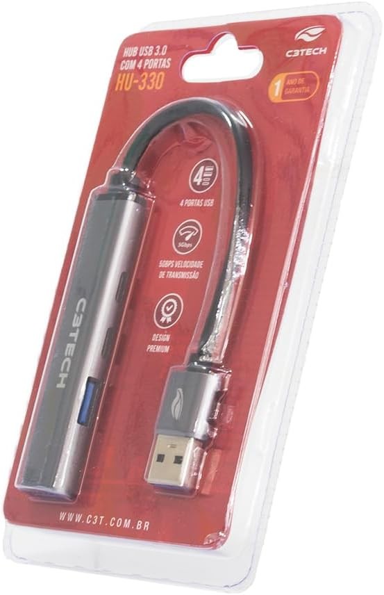 Hub C3Tech USB 3.0 4 Portas - HU-330SI