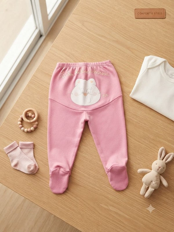 CALÇA BICHO MOLHADO URSO ROSA