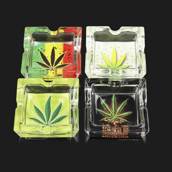 Cinzeiro de Vidro para Cigarro Quadrado - Hemp (Sortido)