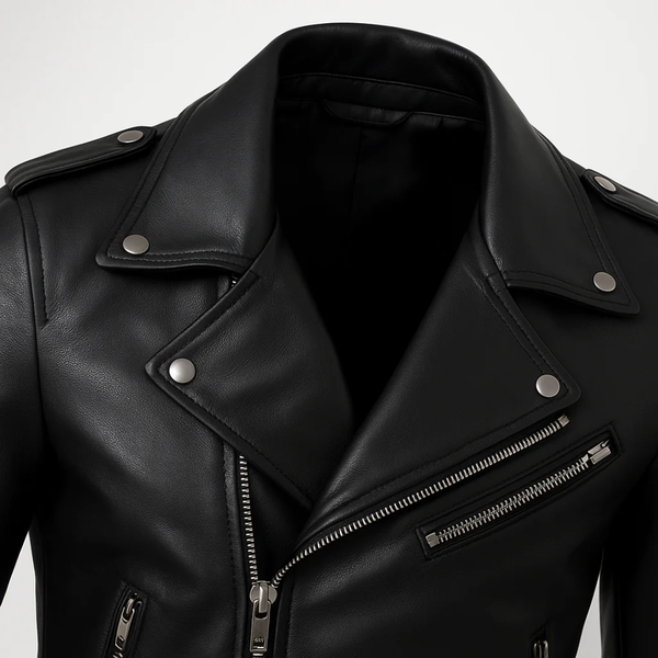 Jaqueta Masculina de Couro com Cinto Frontal