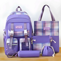Kit Mochila Completa 5 Peças Feminina Moderna