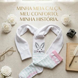 MEIA CALÇA INFANTIL BRANCA MON SUCRÉ COELHINHA - 22028