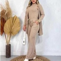 CONJUNTO FEMININO LÃNZINHA DE FRIO OUTONO INVERNO 3 PEÇAS ESTILOSO PANTALONA