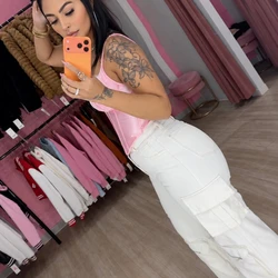 Calça cargo crua 