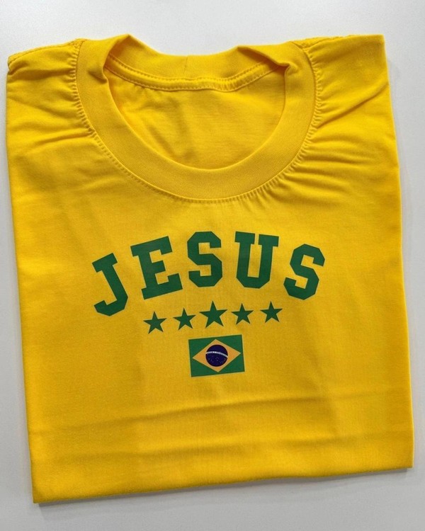 T-shirt Copa Brasil Jesus Amarela
