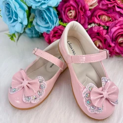 Sapatilha Flor Di MIla - Rosa Lacinho Strass