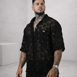 Camisa malha crochet miami Black