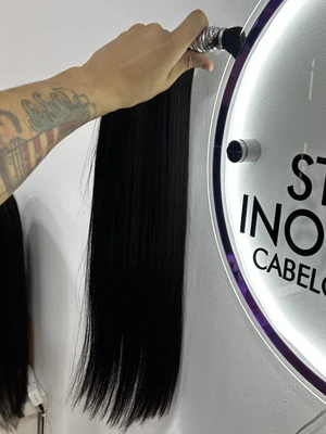 Cabelo Vietnamita Castanho Esc. Liso -  55cm (100g)