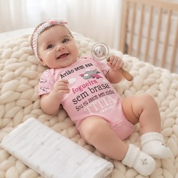 BODY AVIÃO ROSA BEBE BRINCALHÃO