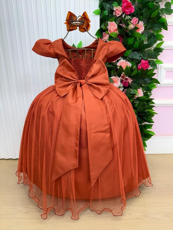 Vestido Glamour - Terracota Brilhoso