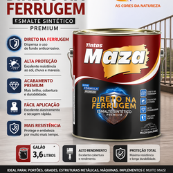Tinta esmalte direto na ferrugem Maza 3,6L
