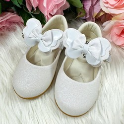 Sapatilha Flor Di MIla - Branca Com Glitter