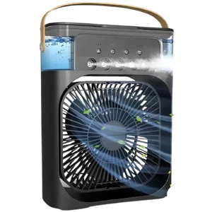Ventilador Portátil de Mesa Mini Ar Condicionado preto