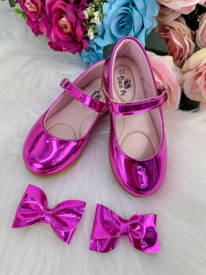 Sapatilha Doce Pé - Laço Pink Metalizado