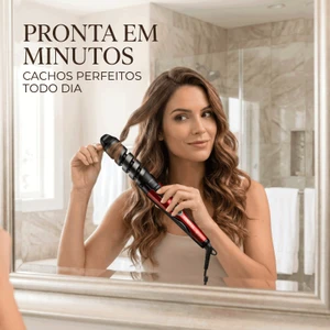 Modelador de Cachos Spiral Infinity, Vermelho/Preto, Bivolt - EM-05