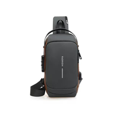 Mochila masculina com cadeado à prova d\'água anti-roubo