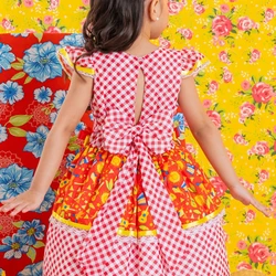 Vestido Junino - Xadrez Estampado Fogueirinha Violão 