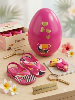 CHINELO INFANTIL PAMPILI 474010 MINI LOVE PINK PVC