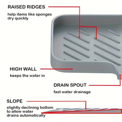 Tapete De Torneira De Silicone Para Pia De Cozinha Almofada De Dreno De Esponja Sink SplashDrying Bandeja de armazenamento de bancada Saboneteira