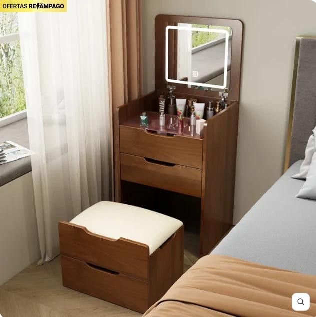 Penteadeira Smart com 3 Gavetas + Banco de Brinde – Elegância e Organização — foto 8