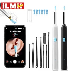 Limpador visual de cera de ouvido com câmera, endoscópio seguro para remoção de cera de ouvido com câmera de 5m, otoscópio luminoso, ferramentas de limpeza de ouvido, cuidados com os ouvidos