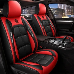 Kit Completo de Capas para Banco de Carro Velox  em Couro Legítimo Universal 5 Lugares Com Airbag + Tapetes e Capa de Volante