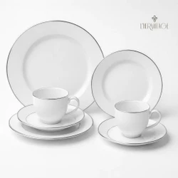 aparelho de jantar 42 peças Jogo de Jantar Porcelana Pratos de Porcelana para Jantar Majesty Gold