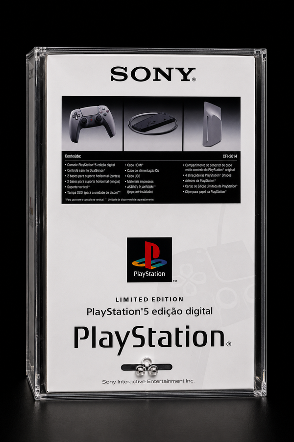 Case Acrílica Premium para PlayStation 5 Slim Edição 30 Anos