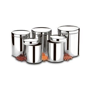 Conjunto de Potes para Mantimentos com Tampa Brinox Suprema 5 Peças Aço Inox