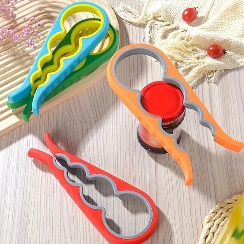 Abridor de Tampas Multifuncional em Silicone para Potes e Garrafas