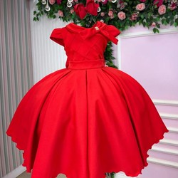 Vestido Luxo Vermelho - Gola com Laço 