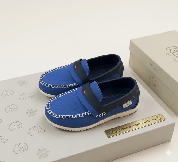296008 SAPATO MOCASSIM INFANTIL MASCULINO SIDER AZUL RIVIEIRA/MARINHO KLIN