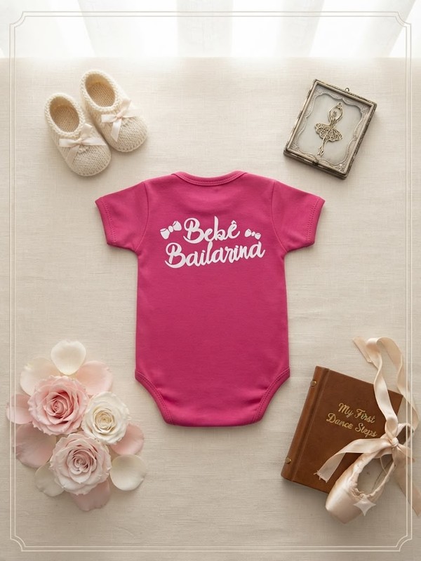 BODY BAILARINA PINK BEBE BRINCALHÃO