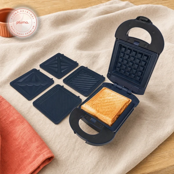 Mini Sanduicheira e Waffle Maker Premium – Bivolt