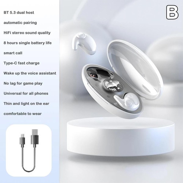 Mini Fone De Ouvido Sem Fio Para Dormir Bluetooth 5.3 TWS IPX5 À Prova D'água Com Microfone
