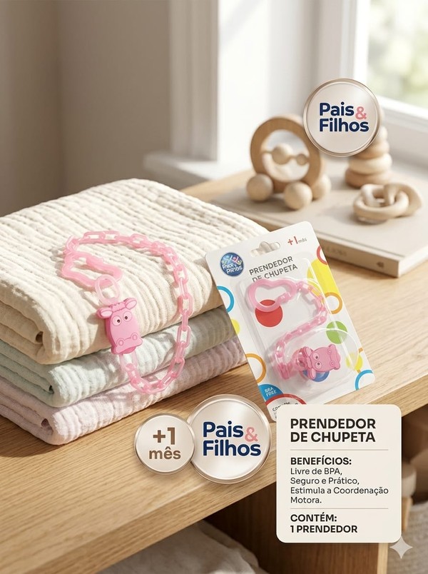 PRENDEDOR DE CHUPETA PAIS E FILHOS