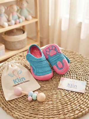 SAPATO NEW CONFORT KLIN TURQUESA/PINK 179044