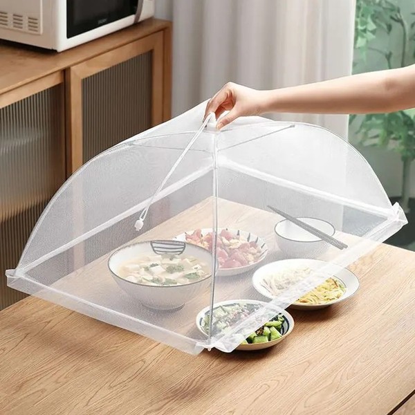 Capa de malha dobrável para alimentos, lavável, moscas, mesas, à prova de insetos, proteção para pratos, acessórios de armazenamento de cozinha para casa