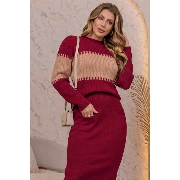 Conjunto Feminino Inverno Saia e Blusa em Tricot Modal Lanzinha – Elegante e Quentinho