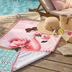 V21 1315 TOALHA PRAIA FLAMINGO VIVA FLOR 