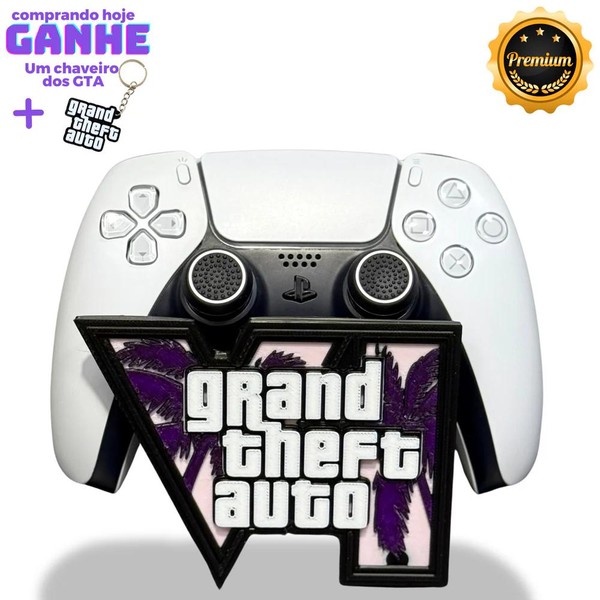 Suporte Premium para Controle Playstation/xbox GTA 6 , de luxo pintado a mão +CHAVEIRO DE BRINDE Pronta Entrega