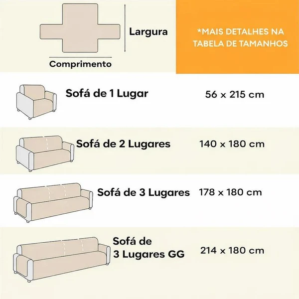 [COMPRE 1 LEVE 2] Capa de Sofá SoftGuard [BRINDES] Kit almofadas + Tapete