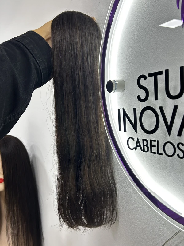 Cabelo Vietnamita Ondulado Natural Castanho claro - 55cm (100g)