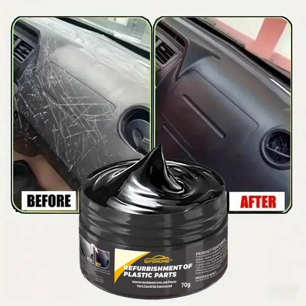 agente de reparo de plástico automotivo-cera de polimento de plástico interno e externo, creme antienvelhecimento para reparo de arranhões, adequado para pneus