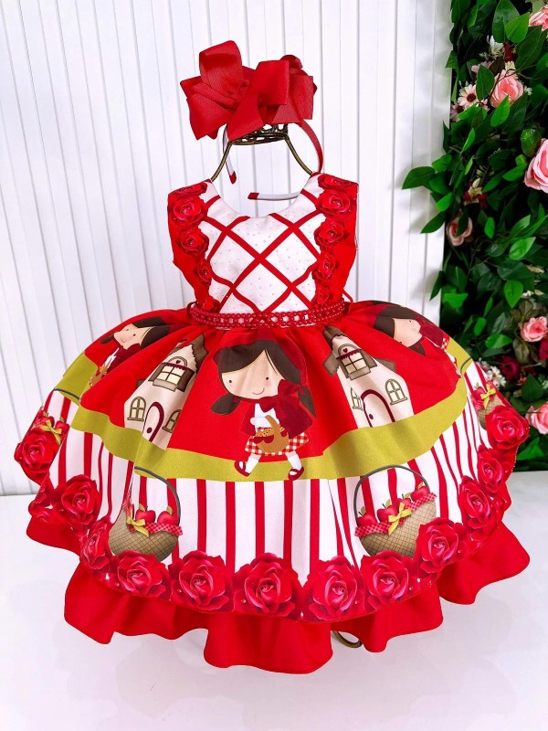 Vestido Temático - Chapeuzinho Vermelho Com Capa
