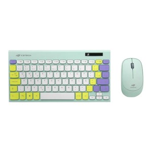 Kit Teclado e Mouse Sem Fio C3Tech Verde - K-W71GN