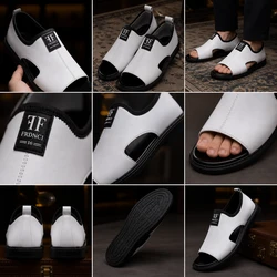 [COMPRE 1 E LEVE 2] Sandália Masculina em Couro – Elegante, Macia e e Respirável